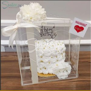 White Flower Cake Box