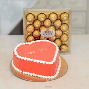 heart cake and rocher